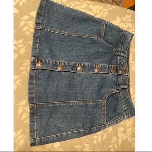 Almost Famous button up denim skirt